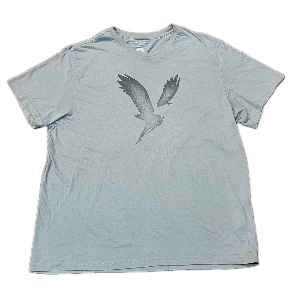 American Eagle Men's T-Shirt, Size XL, Blue-Green Color, Super Soft Short Sleeve
